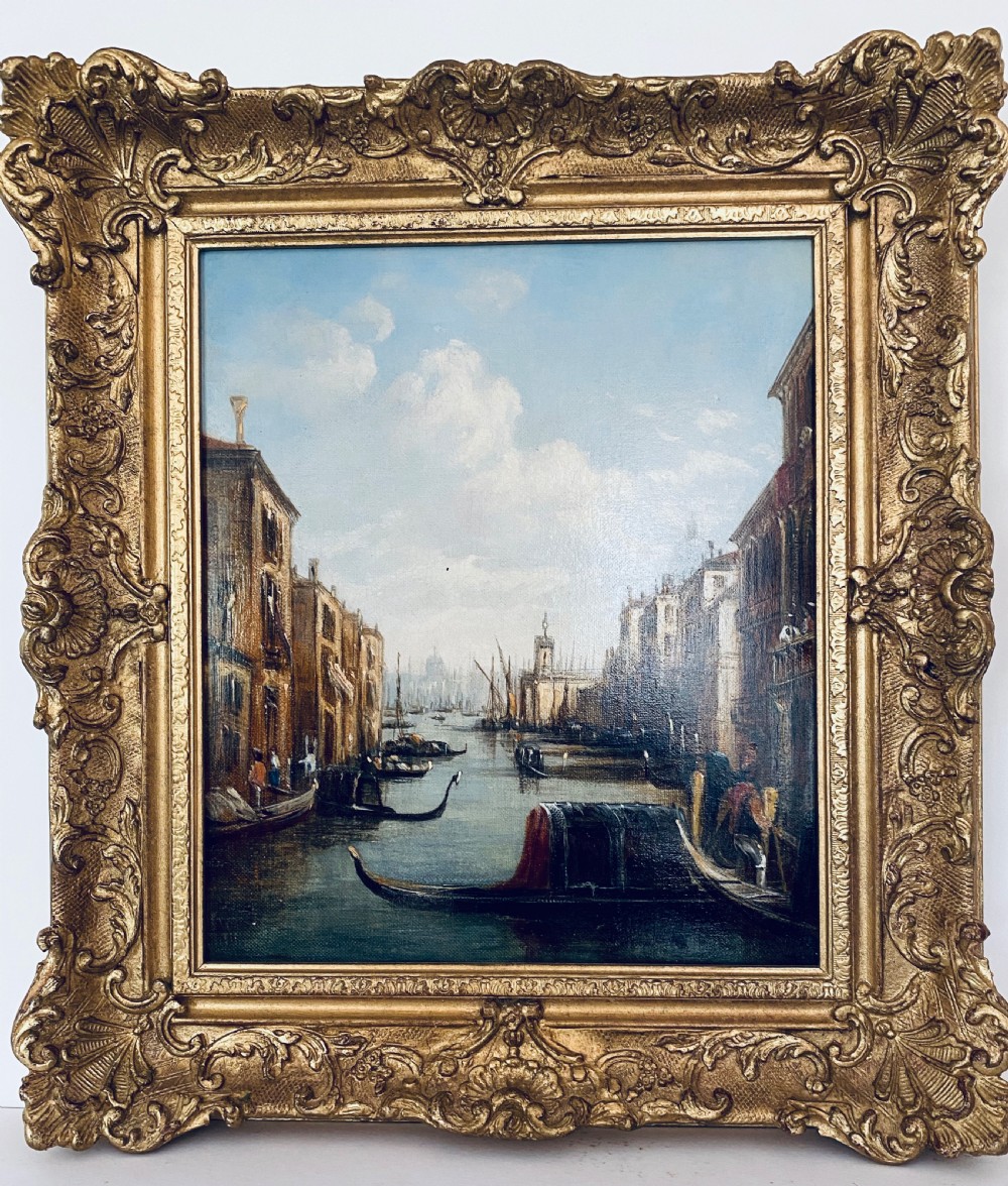 Francis Moltino (1818-1874)  A Venetian Scene. Oil on Canvas.