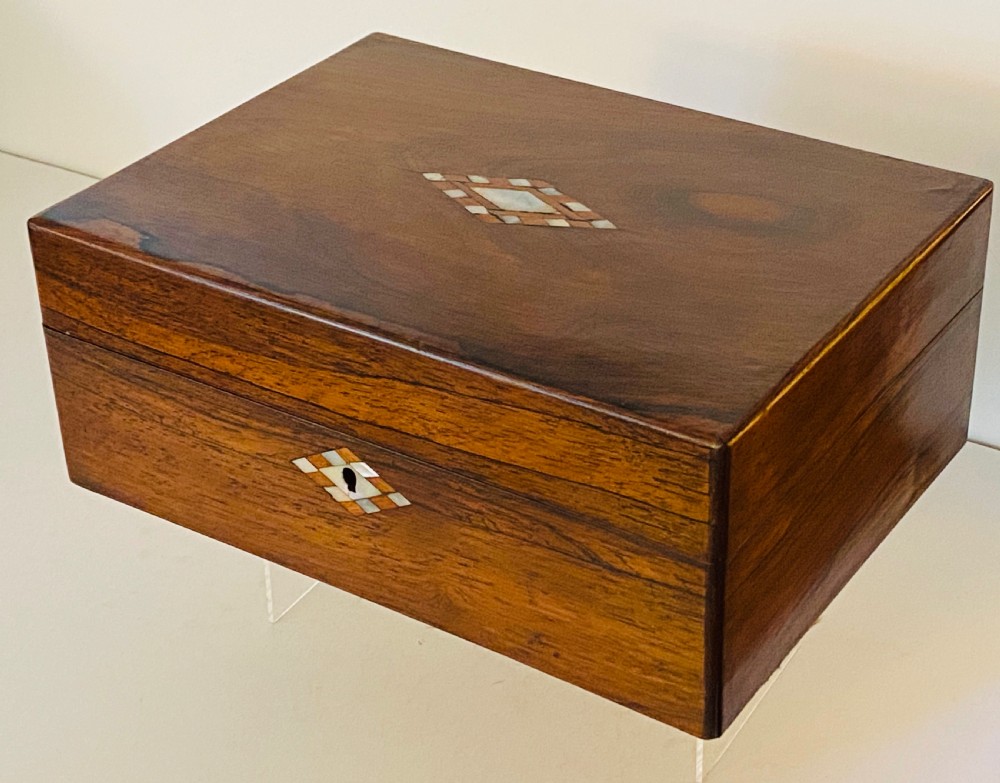Rosewood work box. Circa 1870