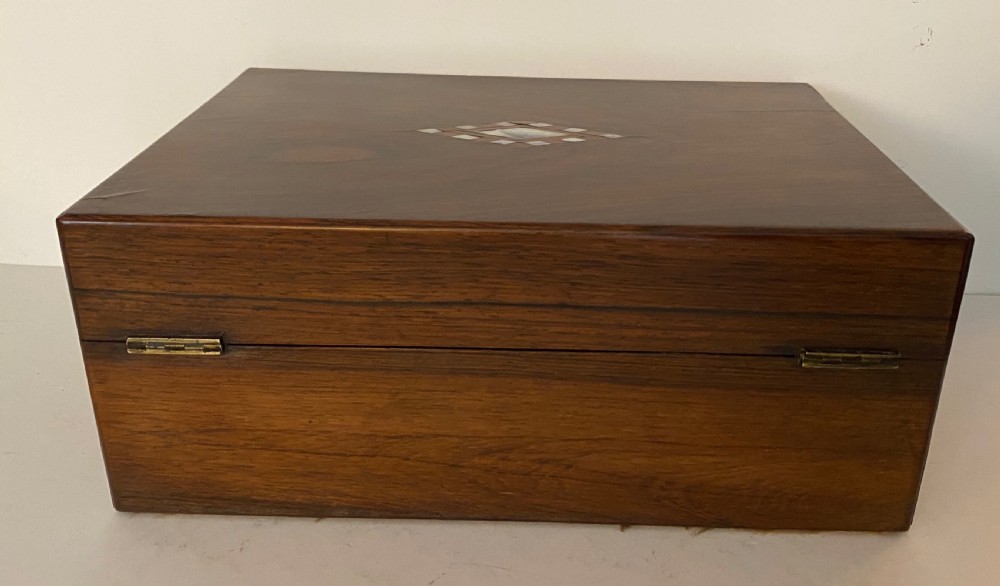 Rosewood work box. Circa 1870 View X