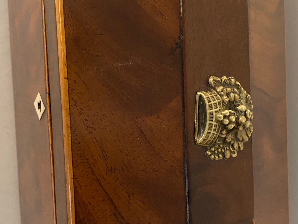George III Mahogany and Satinwood Tea Caddy. View XI