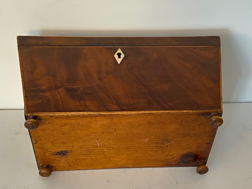 George III Mahogany and Satinwood Tea Caddy. View XII