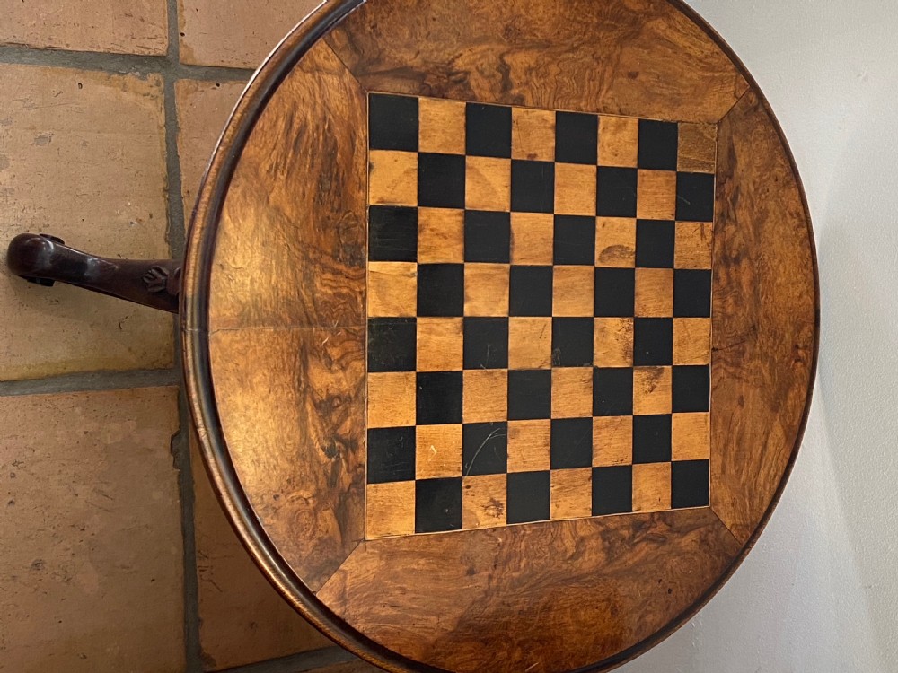 Occasional Table with Chess Boards Top. 19th Century View V