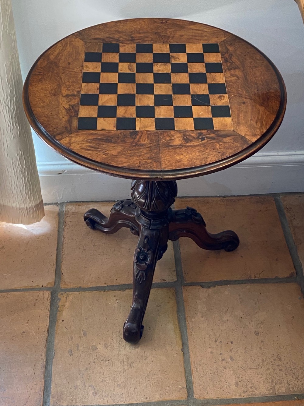 Occasional Table with Chess Boards Top. 19th Century