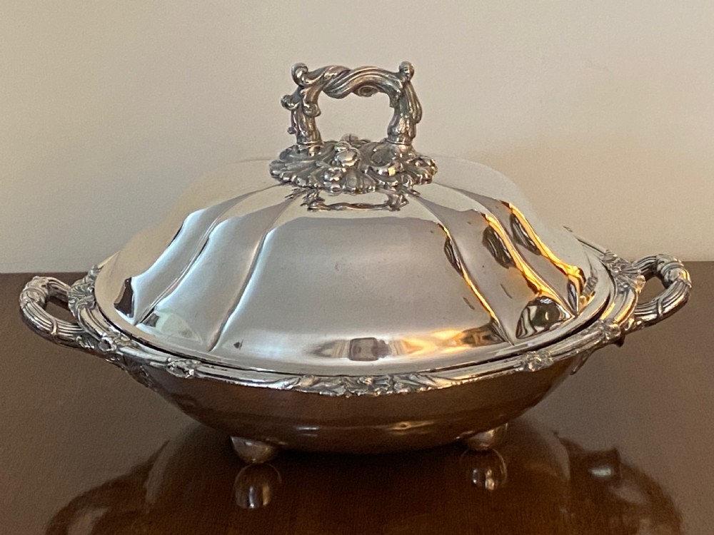 Silver Plated Warming Dish. 19th Century View III
