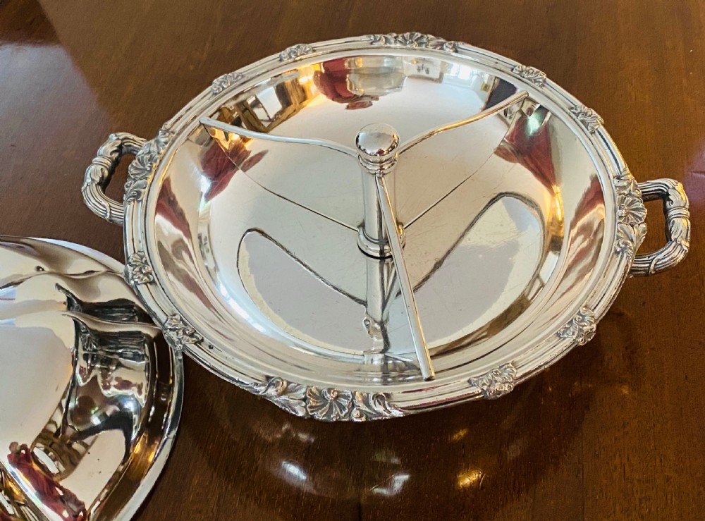 Silver Plated Warming Dish. 19th Century View V