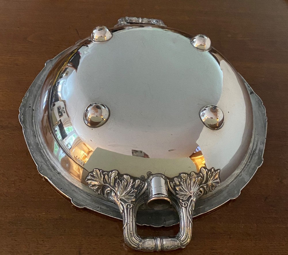 Silver Plated Warming Dish. 19th Century View VI