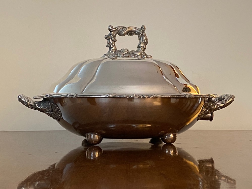 Silver Plated Warming Dish. 19th Century View VII