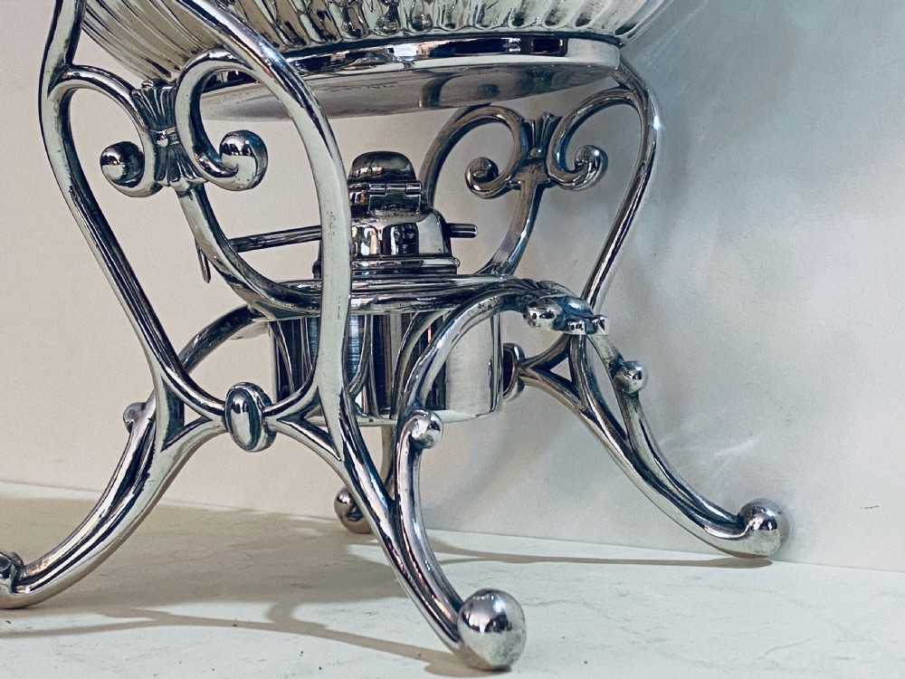 WMF silver plated Spirit Kettle on Stand.  View III