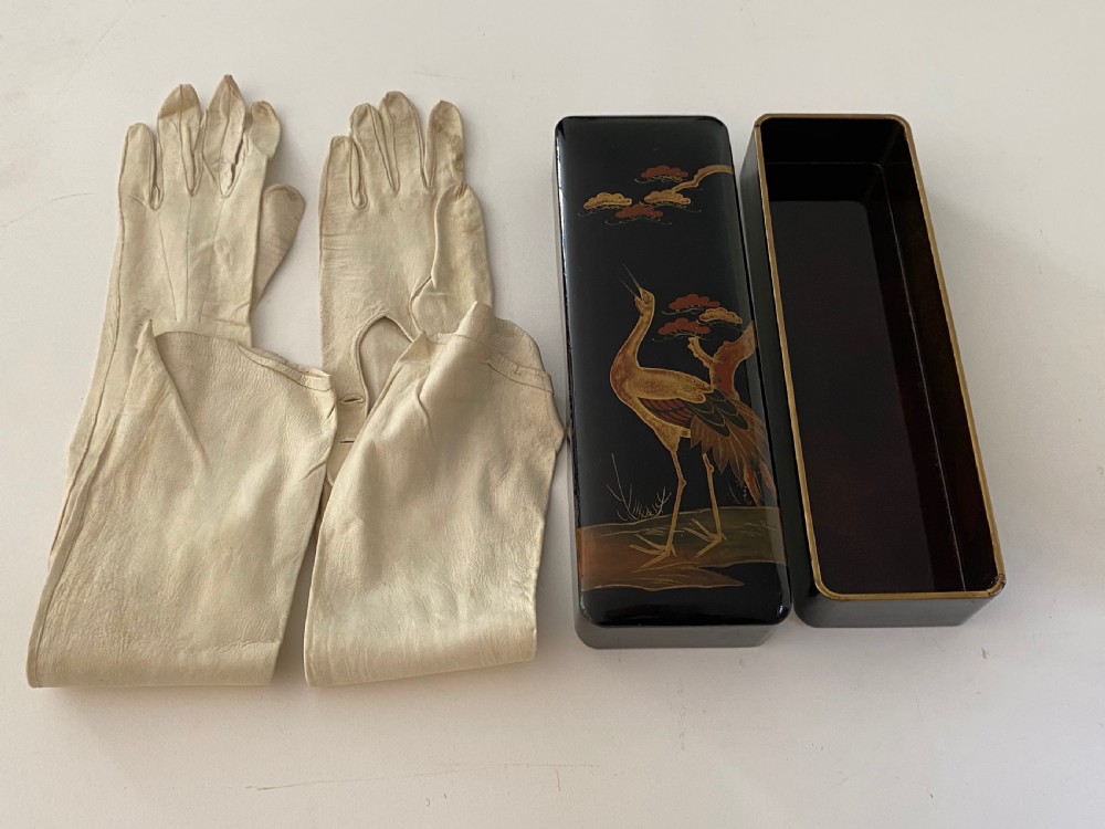 Papier Maché Glove Box Circa 1900 View III