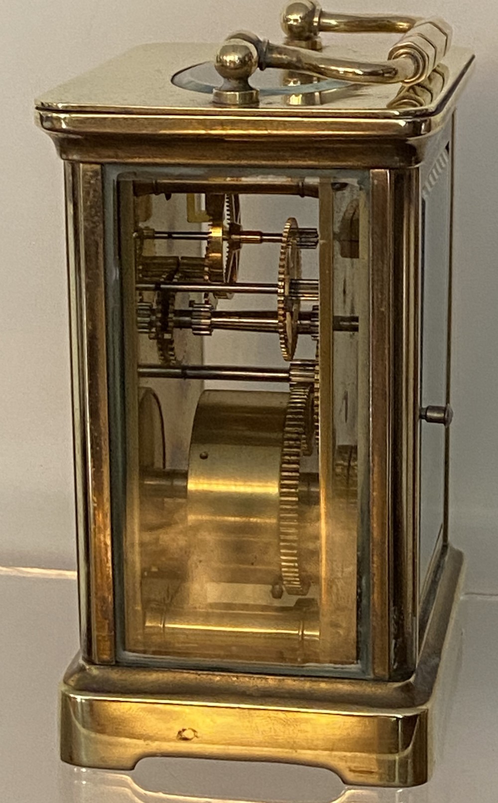 French Brass and Gilt Eight Day Carriage Clock Day  View IV