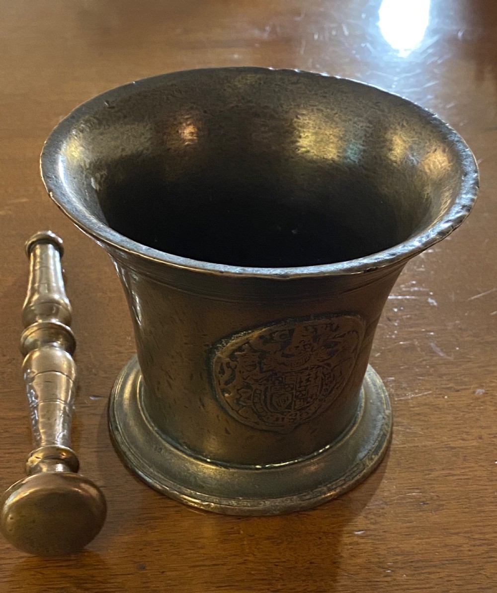 Charles II Gunmetal Pestle and Mortar View II