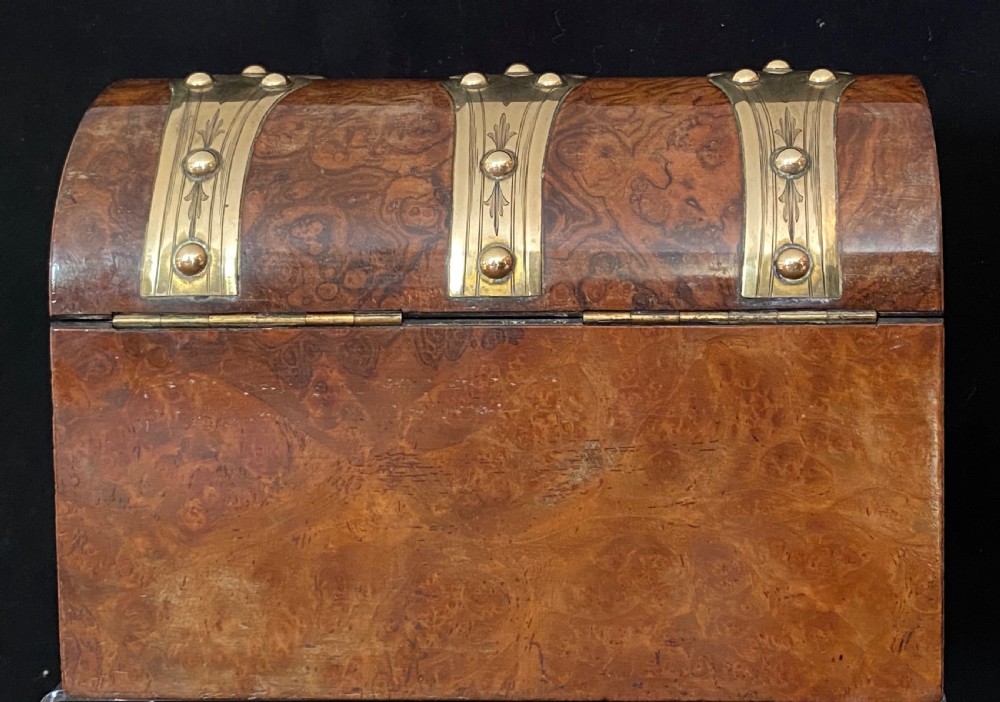 Burr Walnut and Brass Bound Correspondence Box View III