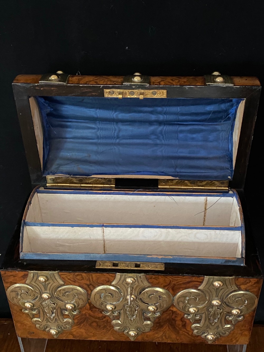 Burr Walnut and Brass Bound Correspondence Box View VI