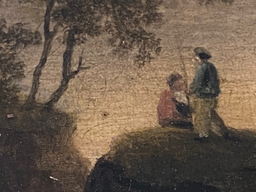 Oil on Board of Roslin Castle Circa 1850 View IV