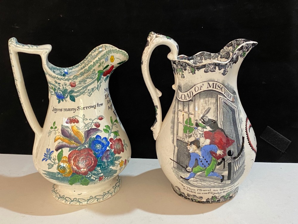 Pair of Staffordshire Jugs Mid 19th Century View II