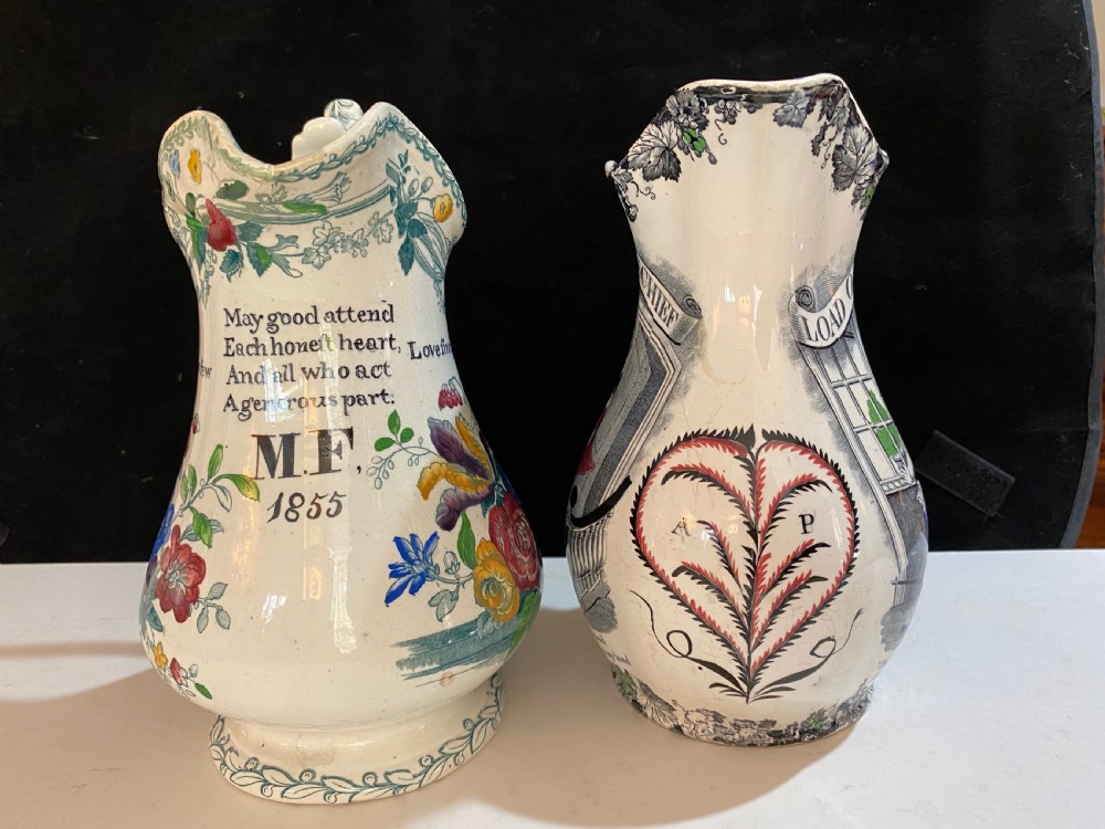 Pair of Staffordshire Jugs Mid 19th Century View VII