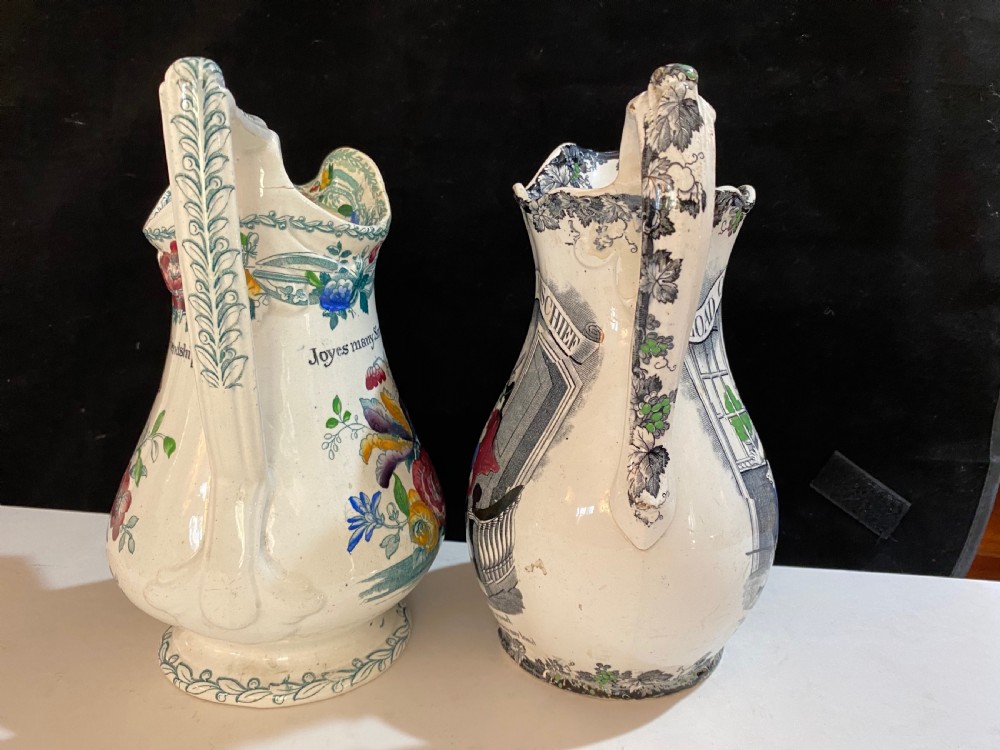 Pair of Staffordshire Jugs Mid 19th Century View VIII