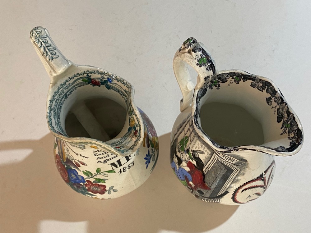 Pair of Staffordshire Jugs Mid 19th Century View IX