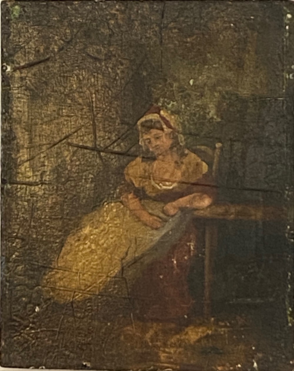 18th Century Oil on Oak Panel View II