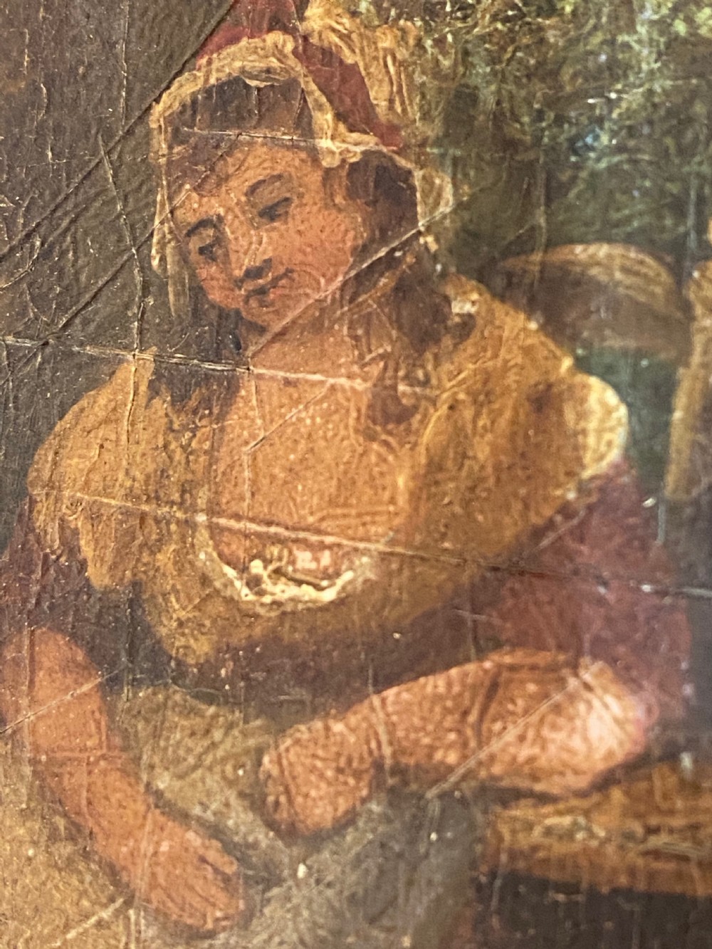 18th Century Oil on Oak Panel View III