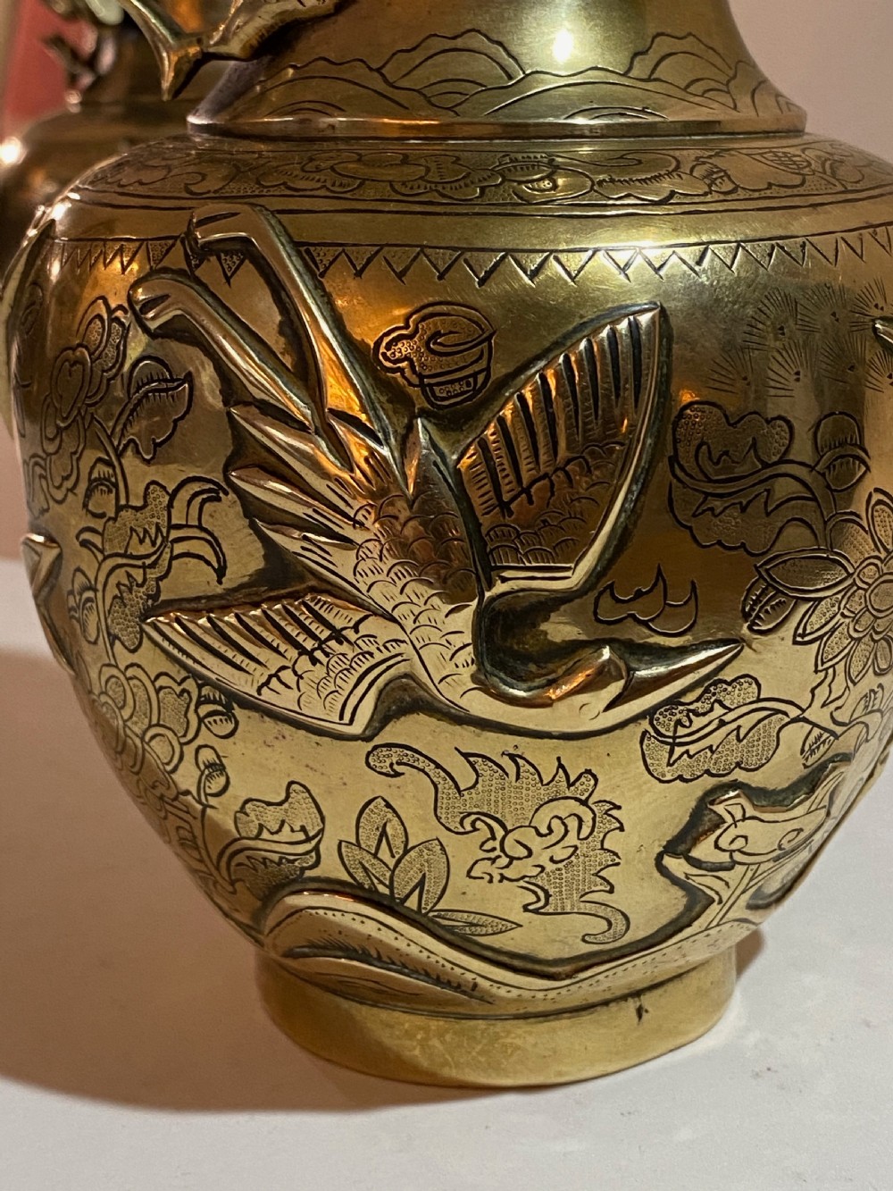 Chinese Gilt Bronze Vases (Pair) View IV