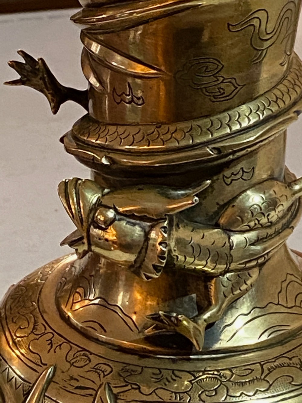 Chinese Gilt Bronze Vases (Pair) View XII