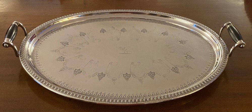 Silver Plated Tray, Edwardian. View IV
