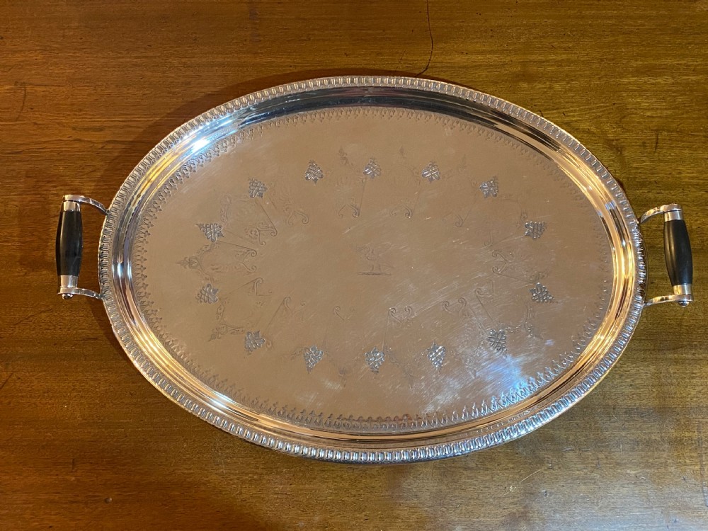 Silver Plated Tray, Edwardian. View IX