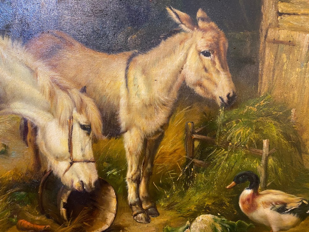 Oil on Canvas of Farmyard Scene View IV