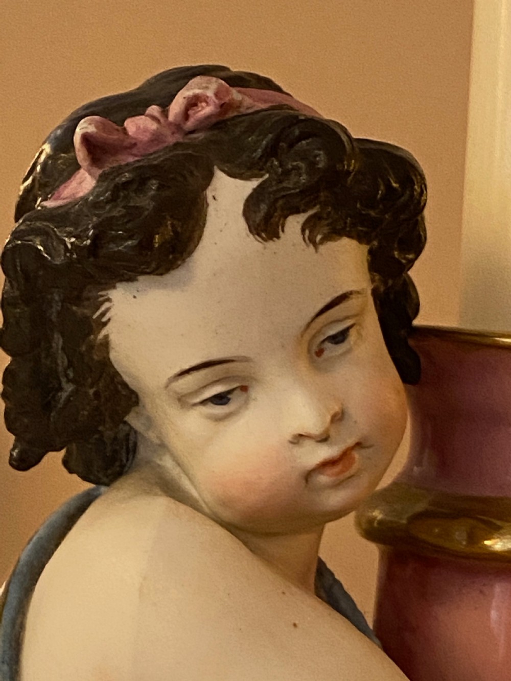 Pair 19th Century Porcelain Candlesticks View VI