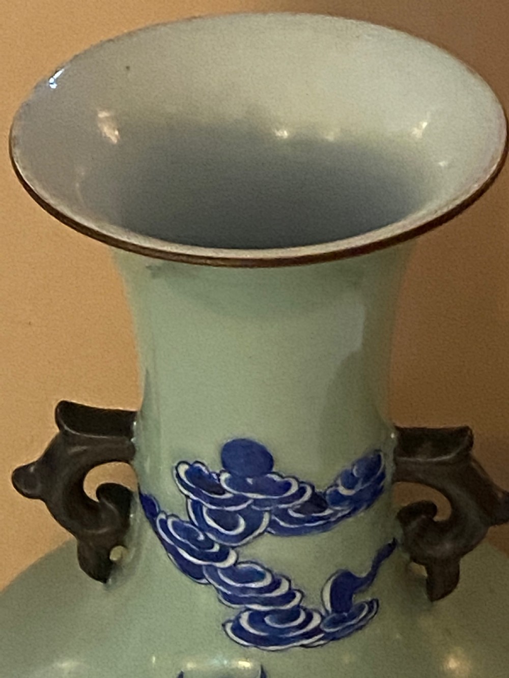 Chinese Export Celadon Ground Baluster Vase View III