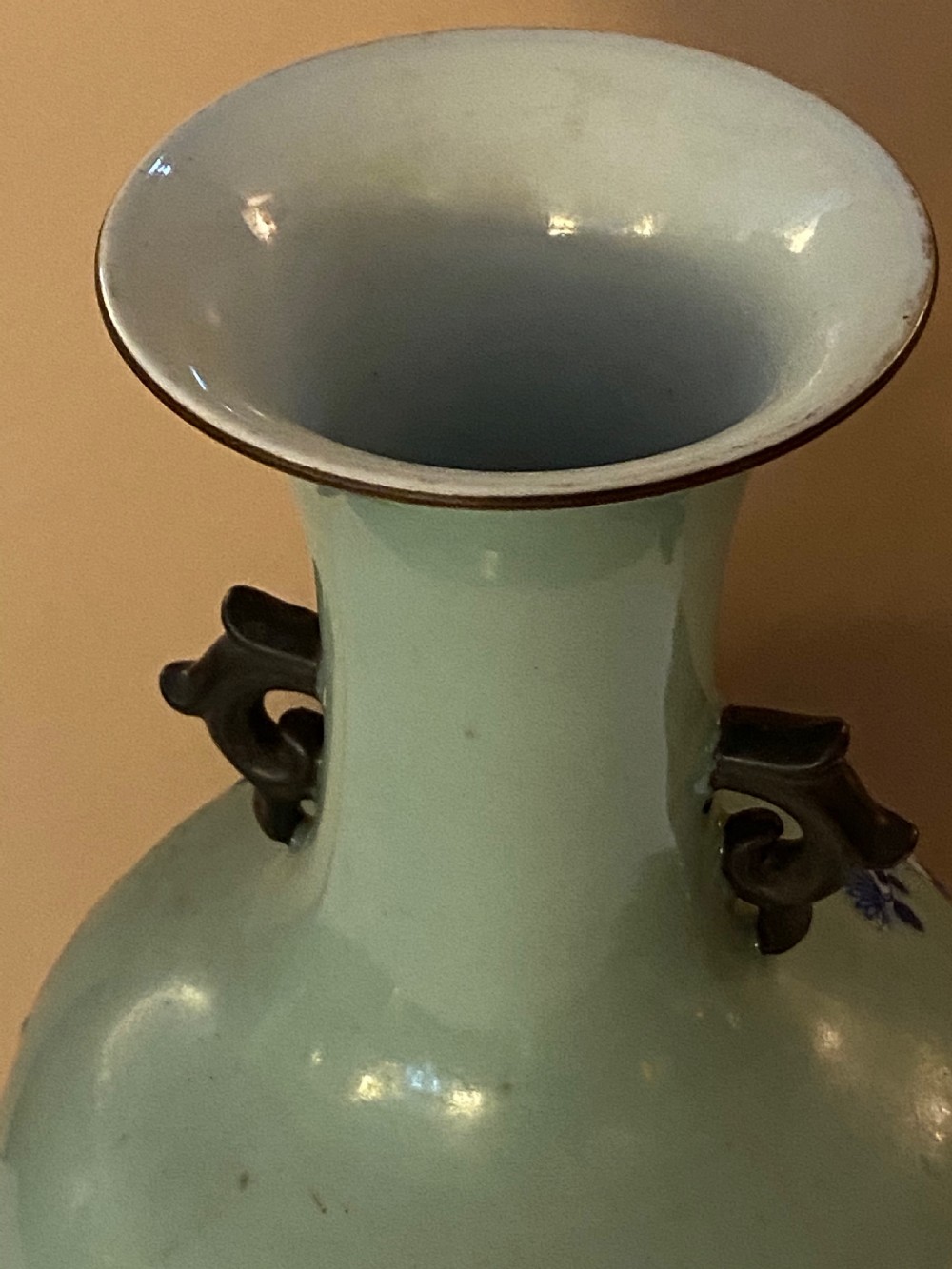 Chinese Export Celadon Ground Baluster Vase View IV