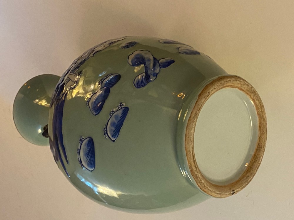 Chinese Export Celadon Ground Baluster Vase View V