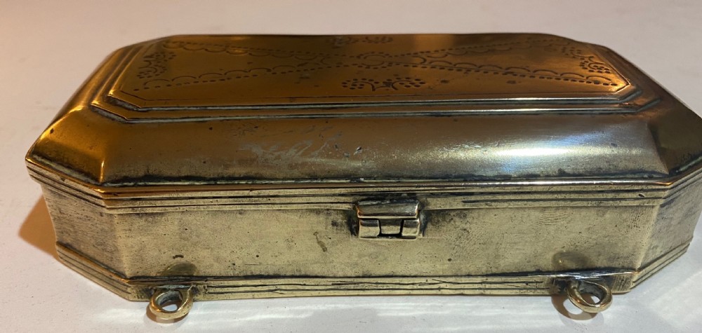 18th Century Brass Tobacco  Box View V