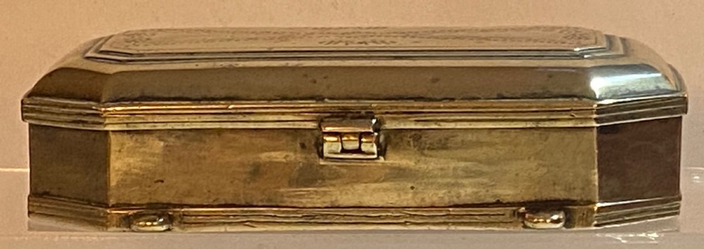18th Century Brass Tobacco  Box View X
