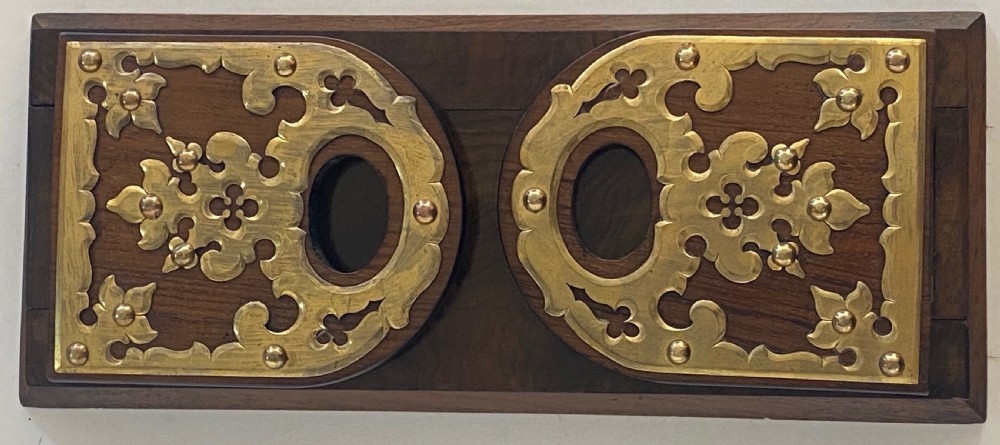 Walnut and Brass Mounted Book Trough