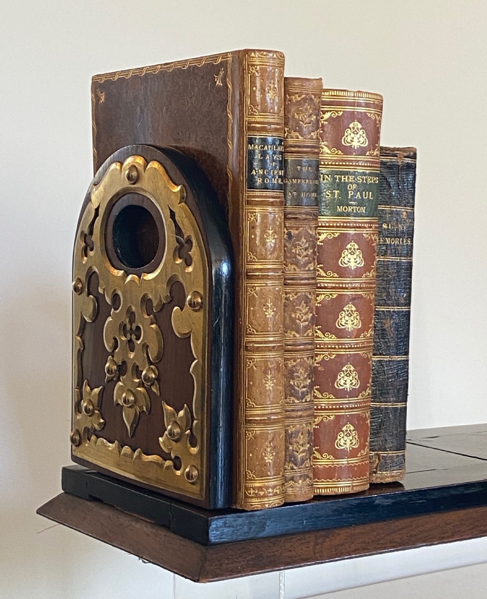 Walnut and Brass Mounted Book Trough View V