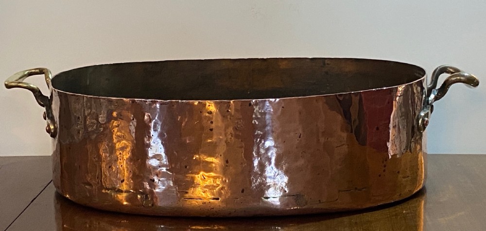 Antique Copper Twin Handled Poissonniére.