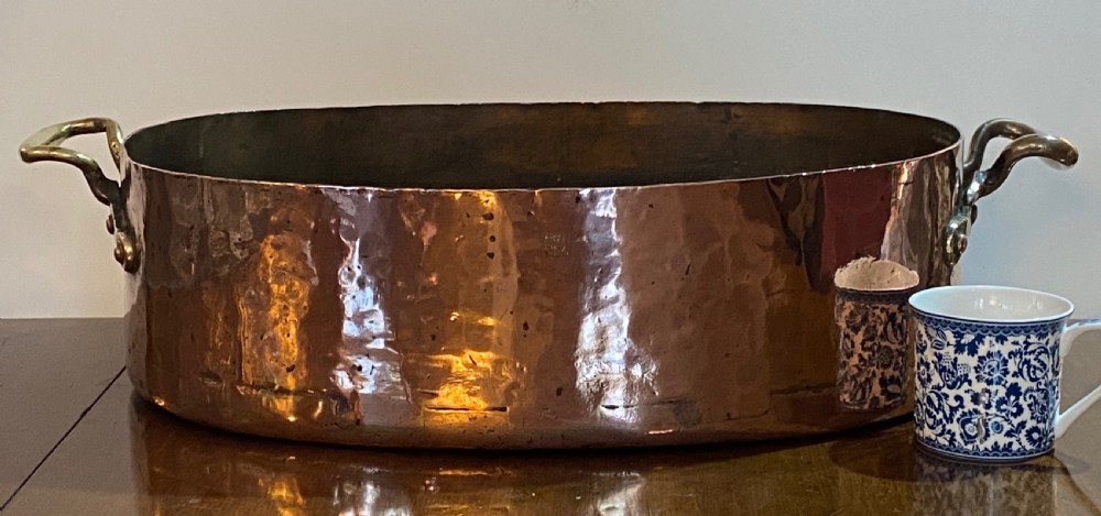Antique Copper Twin Handled Poissonniére. View III