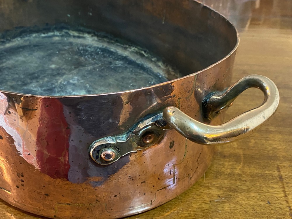 Antique Copper Twin Handled Poissonniére. View VI