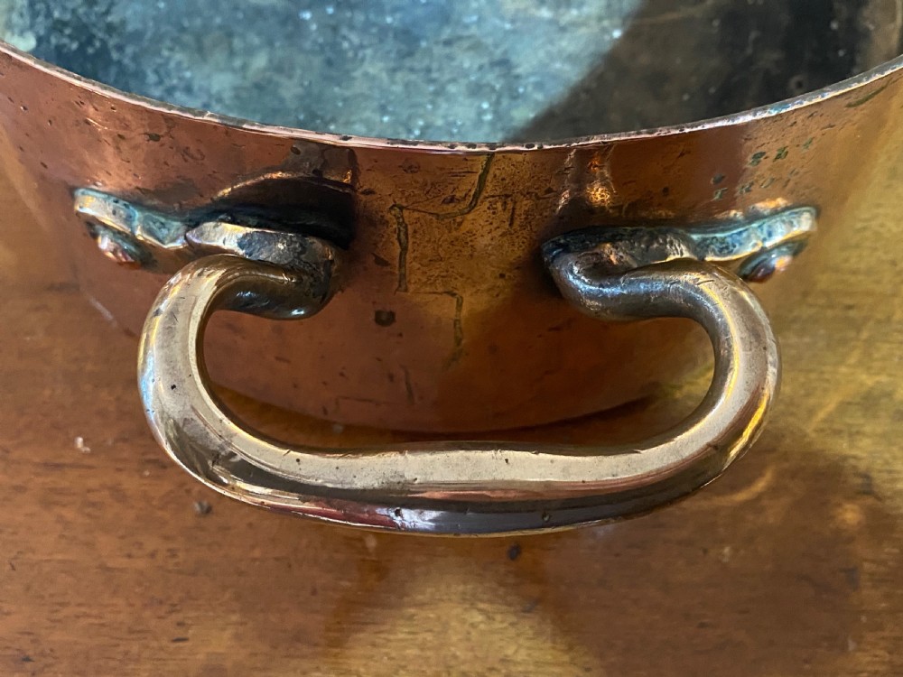 Antique Copper Twin Handled Poissonniére. View VIII