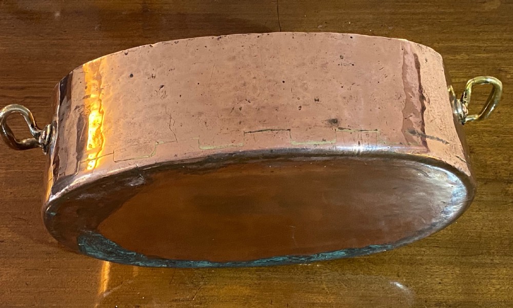 Antique Copper Twin Handled Poissonniére. View IX