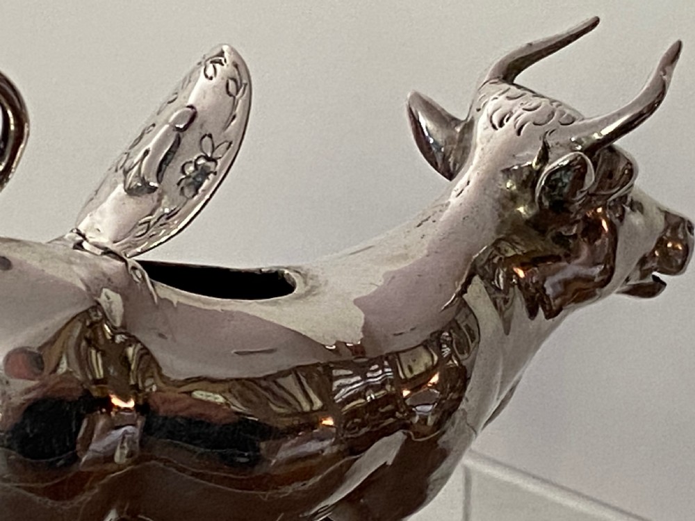 German Silver Miniature Cow Creamer View VI