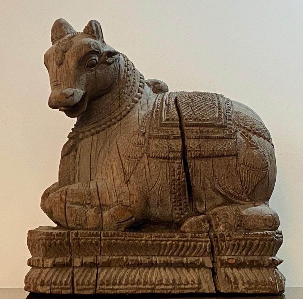 17th Century Carved Wooden Nandi Bull