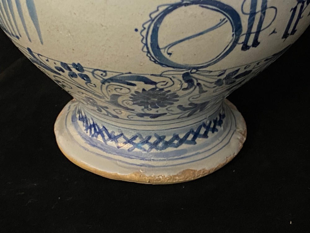 18th Century Dutch Delft Drug Jar View VIII