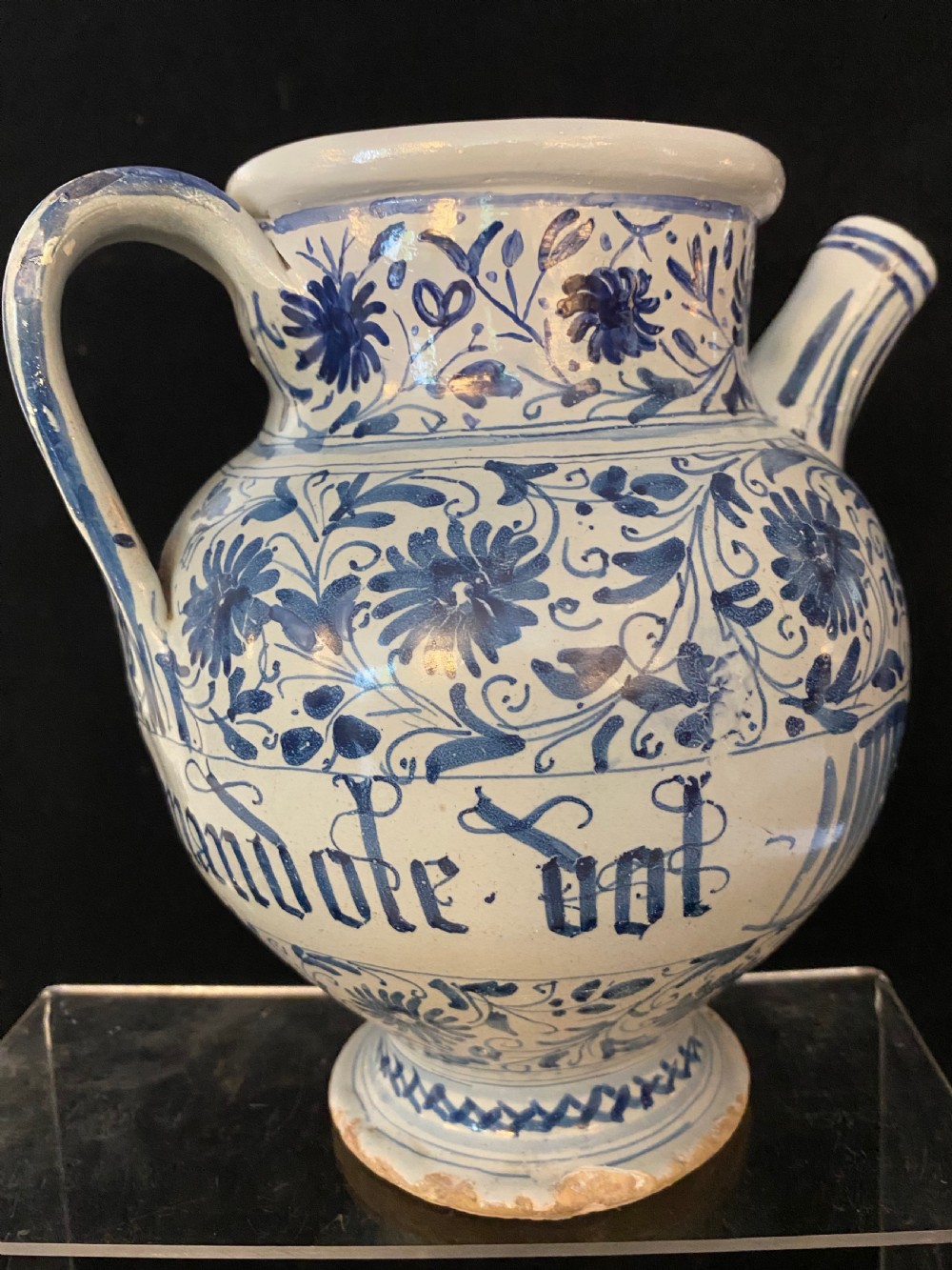 18th Century Dutch Delft Drug Jar View X