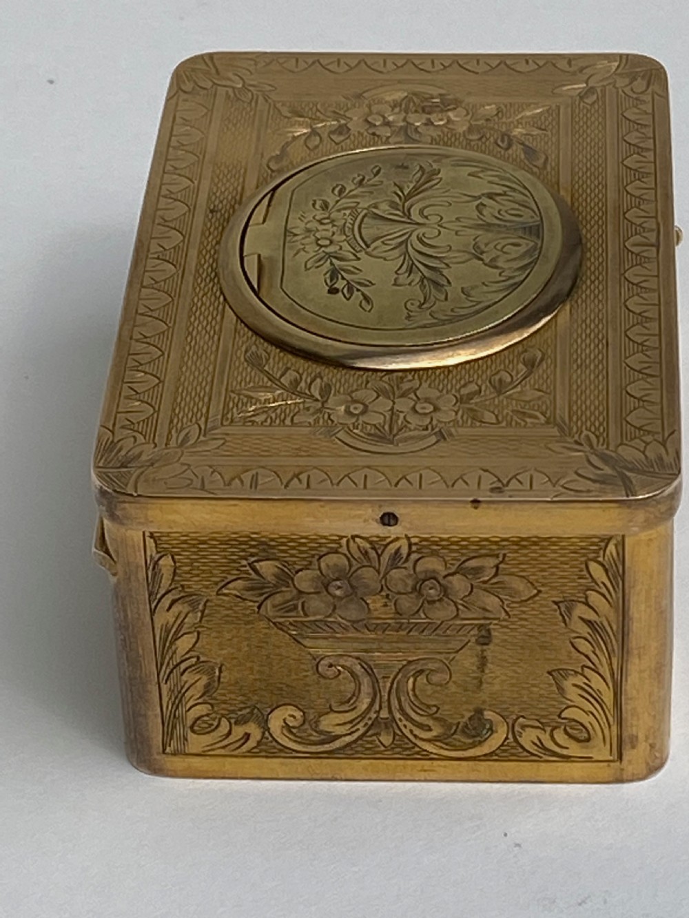 French Gilt Brass Musical Automata Box with Singing Bird View XIII