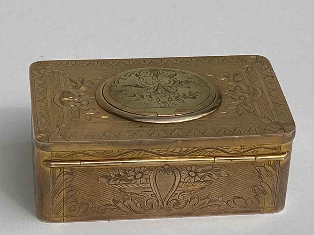 French Gilt Brass Musical Automata Box with Singing Bird View XVI