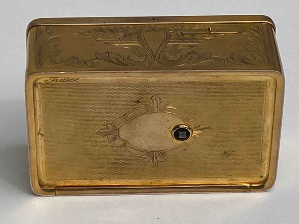 French Gilt Brass Musical Automata Box with Singing Bird View XVII