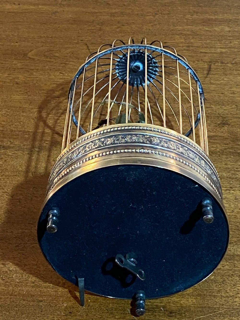 French Singing Bird Automaton  in Brass Cage View XIII